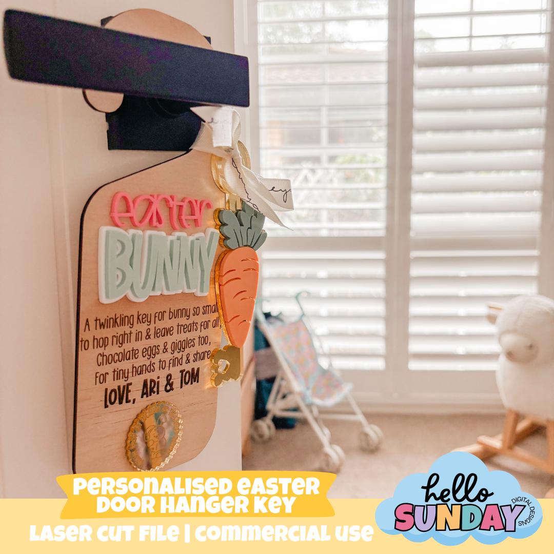 Easter Rabbit Key Svg Personalised Easter Door Hanger Key SVG | Laser File | Digital | Easter ...