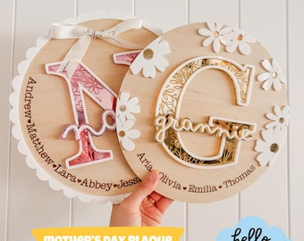 Moederdag plaquette kindernamen plaquette SVG | Digitaal bestand | Aandenken voor moeder | Cadeau voor oma | Namen van kleinkinderen | Schat: