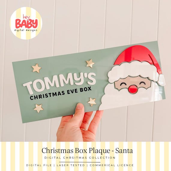 Santa Christmas Eve Box Laser File | Santa SVG | Christmas Box Plaque SVG | Laser Cut File | Christmas Laser Cutting File | Digital Download