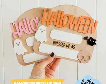 Halloween-kostuumbord SVG | Digitaal laserbestand voor kinderen | Aankleedplank | Glowforge Cricut graveersnede getest | Aandenken | Halloweendecor