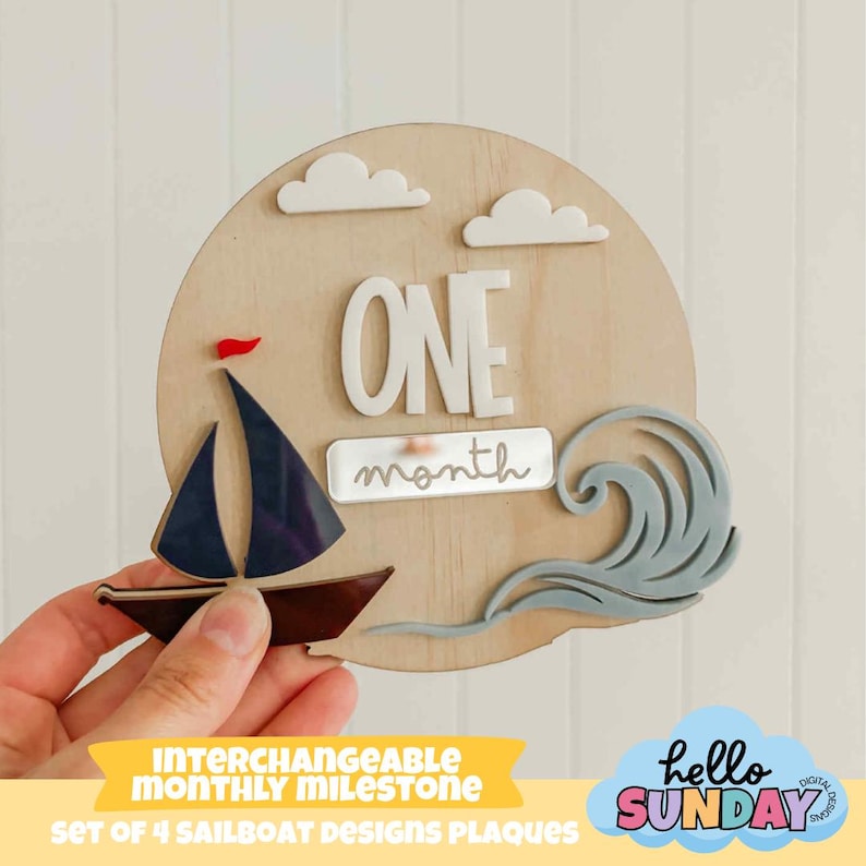 Digital Birth Announcement Set in SURF | Laser Cut File | Baby Name ...