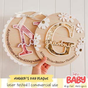 Mother's Day Plaque Children's Names Plaque SVG | Digital File | Keepsake for Mum | Gift for Nan | Grandchildren's Names | Treasure