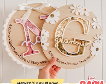 Mother's Day Plaque Children's Names Plaque SVG | Digital File | Keepsake for Mum | Gift for Nan | Grandchildren's Names | Treasure