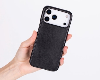 Full Grain Leather iPhone 17 Pro Max Case: Personalized MagSafe Cover, Handmade