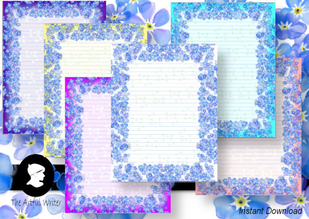 Printable Letter Writing Paper/floral Border Digital - Etsy