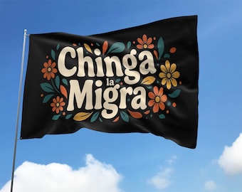 Chinga La Migra Garden Flag, Anti ICE Protest Flag, Pro Immigration Yard Sign, Political Activist Outdoor Banner Flag UOUO11