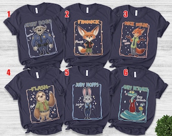 Disney Zootopia 2 Movie 2025 Character Group Shirt, Judy Hopps Nick Wilde Birthday Shirt, Disneyland  Family Matching Trip Shirt AXLC10