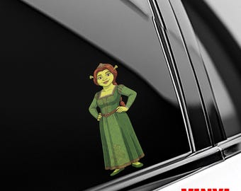 Shrek Donkey Princess Fiona Lord Farquaad  Peeker Peeking Car Window Decals - Bumper Waterproof Stickers AXHS10
