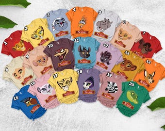 Camiseta personalizada de cumpleaños de la familia de leones, camiseta a juego de vacaciones de Animal Guard, camiseta de cumpleaños familiar con temática de Animal King, camiseta del Reino de los Leones UM2K01