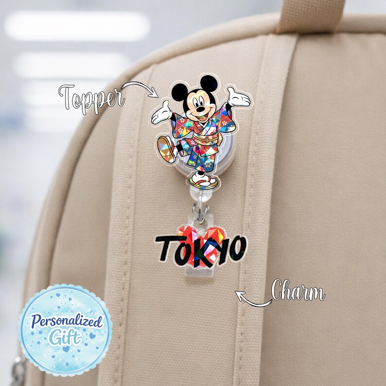 Tokyo Disneyland Character Badge Reel Mickey Minnie Donald Daisy Goofy ...