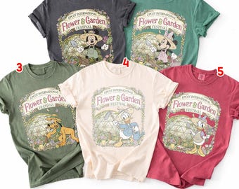 Comfort Colors Disney Epcot International Flower & Garden Festival Shirt,Mickey And Friend Figment Orange Bird Gardener,WDW 2026 UOUJ08-CF