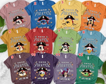 Customize All Characters Disney Pirates Shirt, Yo Ho Yo Ho A Pirate's Life for Me Mickey & Friends Disney Cruise Shirt, Family Cruise UNU303