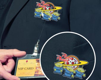 Disney Nurse Aliens Pizza Planet Badge Reel, Toy Story Badge, Nurse Badge Clip, Retractable ID Badge Holder, Gift For Nurse AXLT13