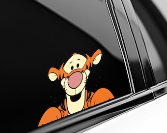 Pegatina de vinilo impermeable para ventana de coche o parachoques con diseño de Tigger y Winnie the Pooh (paquete de pegatinas Disney UNZXSK06-02)