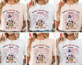 Happy 4th Of July Disney Vacation Custom Patriotic Mickey And Minnie Shirt, 4th Of July Disneyland, Fourth Of July Disney World Trip SLV310