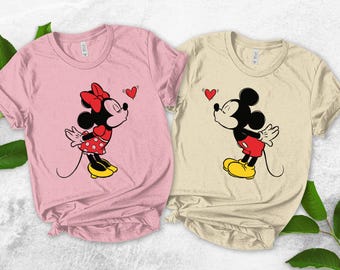 Custom Lover Mickey and Minnie Shirt, Valentine Gift Hoodie, Disney Couple Disney Matching Shirt, Disney Lover Valentines Day Tee AXKQ05