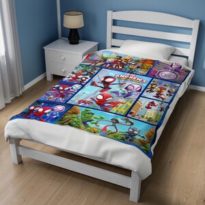 Personalized Spidey and His Amazing Friends Blanket, Super Hero Fleece Blanket, Spiderman Birthday Blanket, Spiderman Blanket AXHK04 bild 2