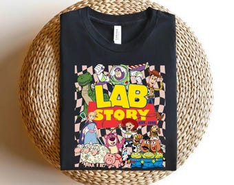 Toy Story Lab Week Shirt, Lab Story Woody Buzz Jessie Tee, Funny Science STEM Gift, Researcher Technician Coworker T-Shirt AXLJ03