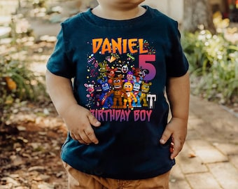 Five Nights of freddy Birthday Shirt, 5 Nights at Freddys Shirt, Custom Birthday Family Matching Tshirt AXGW14