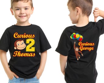 Curious George Shirt, Custom Curious George Boy Tee, Curious George Family Group Shirt, Custom Birthday Matching Shirt  UNVI22