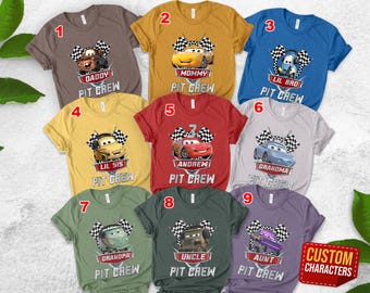 Disney McQueen Pit Crew Birthday Shirt, Custom Car Birthday, Boy's McQueen Birthday Shirt, Disney birthday 2026 shirt UNVH11