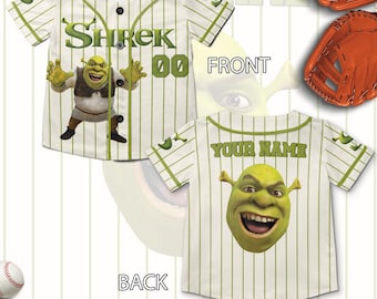 Personalized Shrek Baseball Jerseys, Custom Kid Adult Shrek Fiona Donkey Baseball Jersey, Shrek Birthday Family Shirt  AYCX20