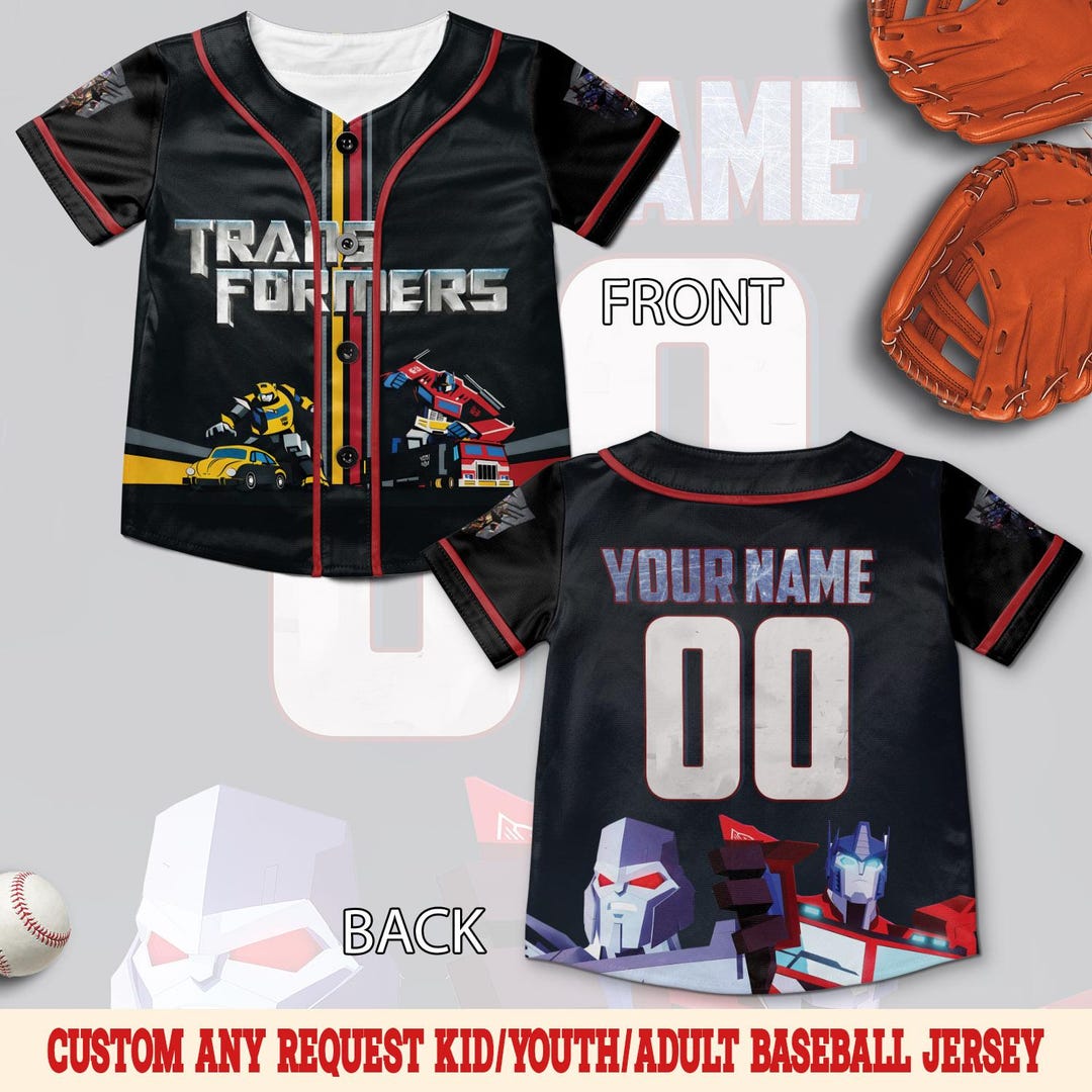 Transformers Custom Baseball Jersey, Personalized Kids Transformers ...