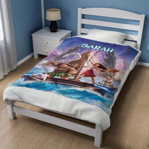 Custom Name Moana Maui Blanket, Moana 2 Movie Blanket, Moana Princess Blanket, Moana Characters Blanket, Princess Moana Blanket AXHK35 image 3