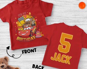 Custom Disney Cars Birthday Boy Shirt Lightning McQueen Birthday Shirt Personalized Jersey Birthday Tee Kids Birthday Party  AXLA12