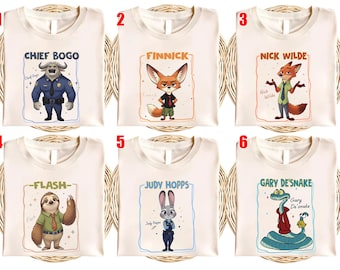 Disney Zootopia 2 Movie 2025 Character Group Shirt, Judy Hopps Nick Wilde Birthday Shirt, Disneyland  Family Matching Trip Shirt AXLC10
