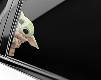 Calcomanías para ventana de coche de Yoda, Grogu y Groot - Pegatinas de vinilo impermeables para parachoques de Star Wars - Pack de pegatinas UNZ3SK06