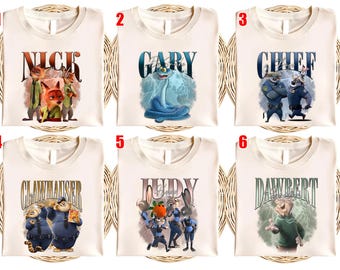 Custom Disney Zootopia Characters Shirt, Nick Wilde Judy Hopps Clawhauser Shirt, Zootopia 2 2025 Tee, Disneyland Family Trip Outfits AXLE02