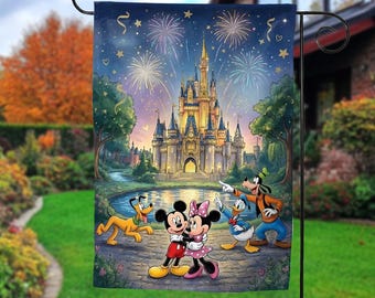 Mickey and Friends Magical Park Garden Flag, Disney Park Inspired Outdoor Flag UOU219