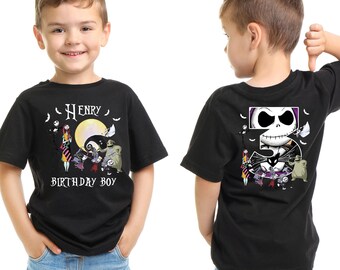 Custom Nightmare Before Christmas Birthday Shirt, Personalized Age Birthday Shirt, Personalized Birthday Tee, Custom Birthday Tee UNVF09