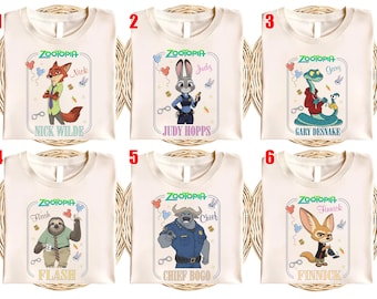 Personalized Disney Zootopia 2 Movie 2025 All Characters Group Shirt, Judy Hopps Nick Wilde Birthday Shirt, Disneyland Matching Tee AXLC06
