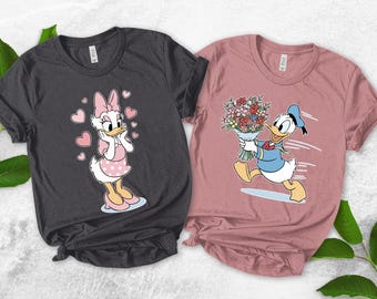 Disney Daisy Donald Couple Tee, Valentine Shirts, Daisy Duck Shirt, Donald Duck ShirtDisney Honeymoon Couples Shirt AXKR32