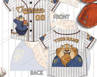 Personalized Disney Zootopia 2 Movie 2026 Characters Baseball Jerseys, Clawhauser Baseball Jersey, Disney Jersey AXLE36