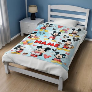 Personalized Mickey Mouse Blanket Mickey Blanket Mickey Mouse Birthday Gifts disney Mickey Minnie Christmas Gift For Her AXHK22 image 3