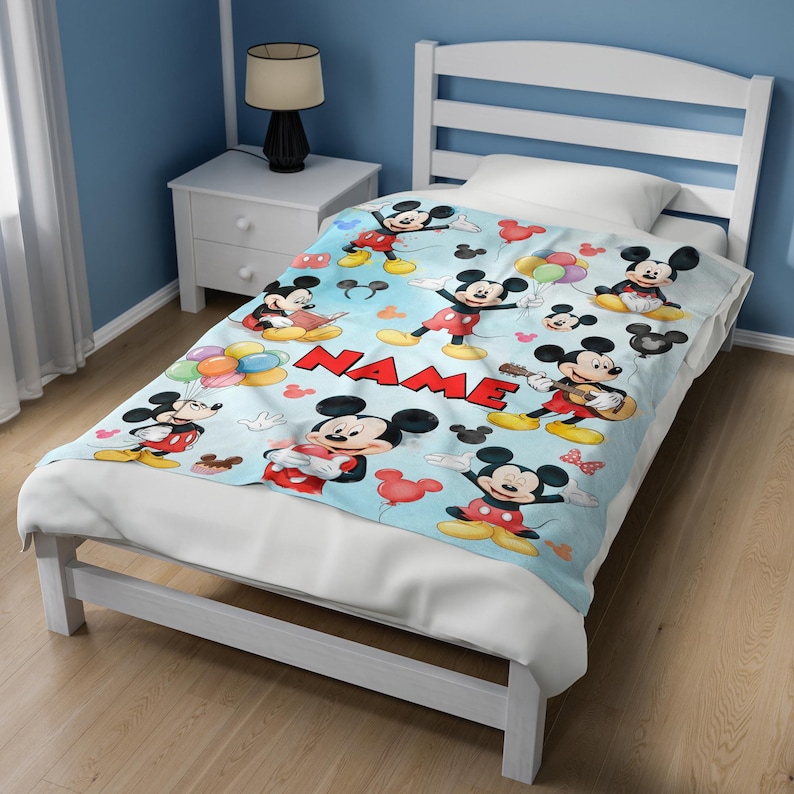 Personalized Mickey Mouse Blanket Mickey Blanket Mickey Mouse Birthday Gifts disney Mickey Minnie Christmas Gift For Her AXHK22 image 3