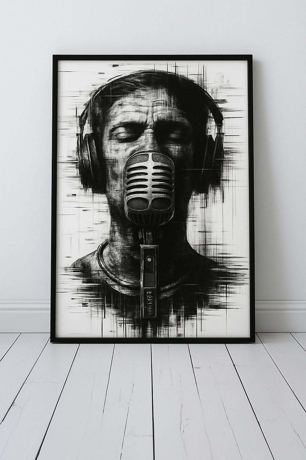 Black and White Music Art Print | Digital Download | Abstract Singer ...
