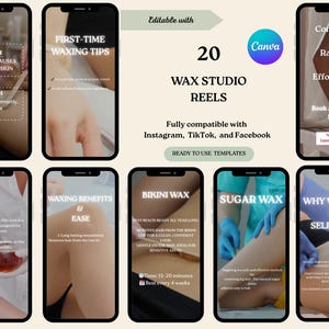 Waxing Instagram, Esthetician Instagram, Waxing Instagram Templates, Waxing Social Media reels, Esthetician Templates, Skincare Social Media