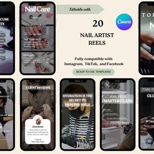 Nail Care Instagram Reels Templates | Nail Artist , Nail Tech Reel Pack | Beauty Salon Social Media Content for Nail Professionals