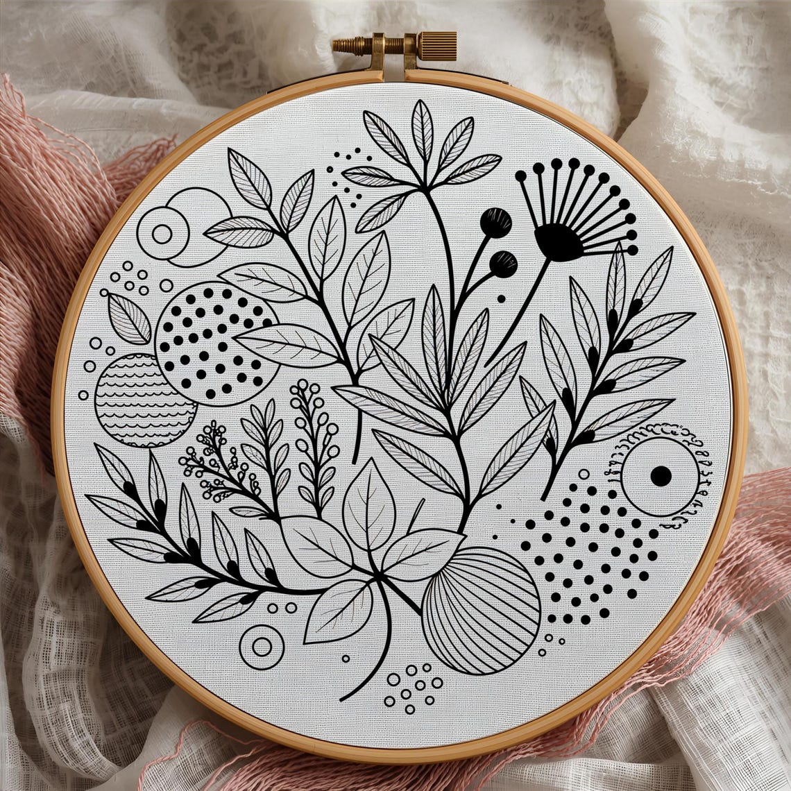 Boho Pastel Floral Embroidery Pattern | Delicate Flower Hoop Art | Soft ...