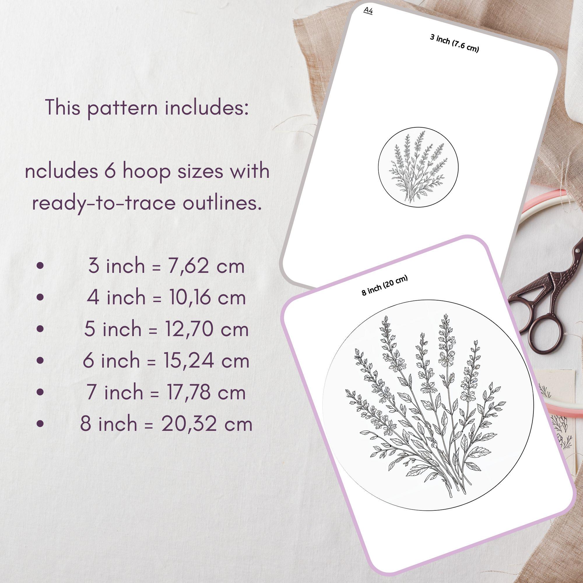 Lavender Embroidery Pattern, Botanical Floral Hoop Art (PDF Pattern) - Etsy