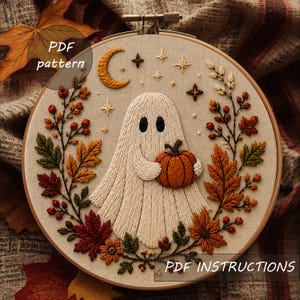 Broderimönster med spökpumpa, läskig höstringkonst (PDF-nedladdning)
