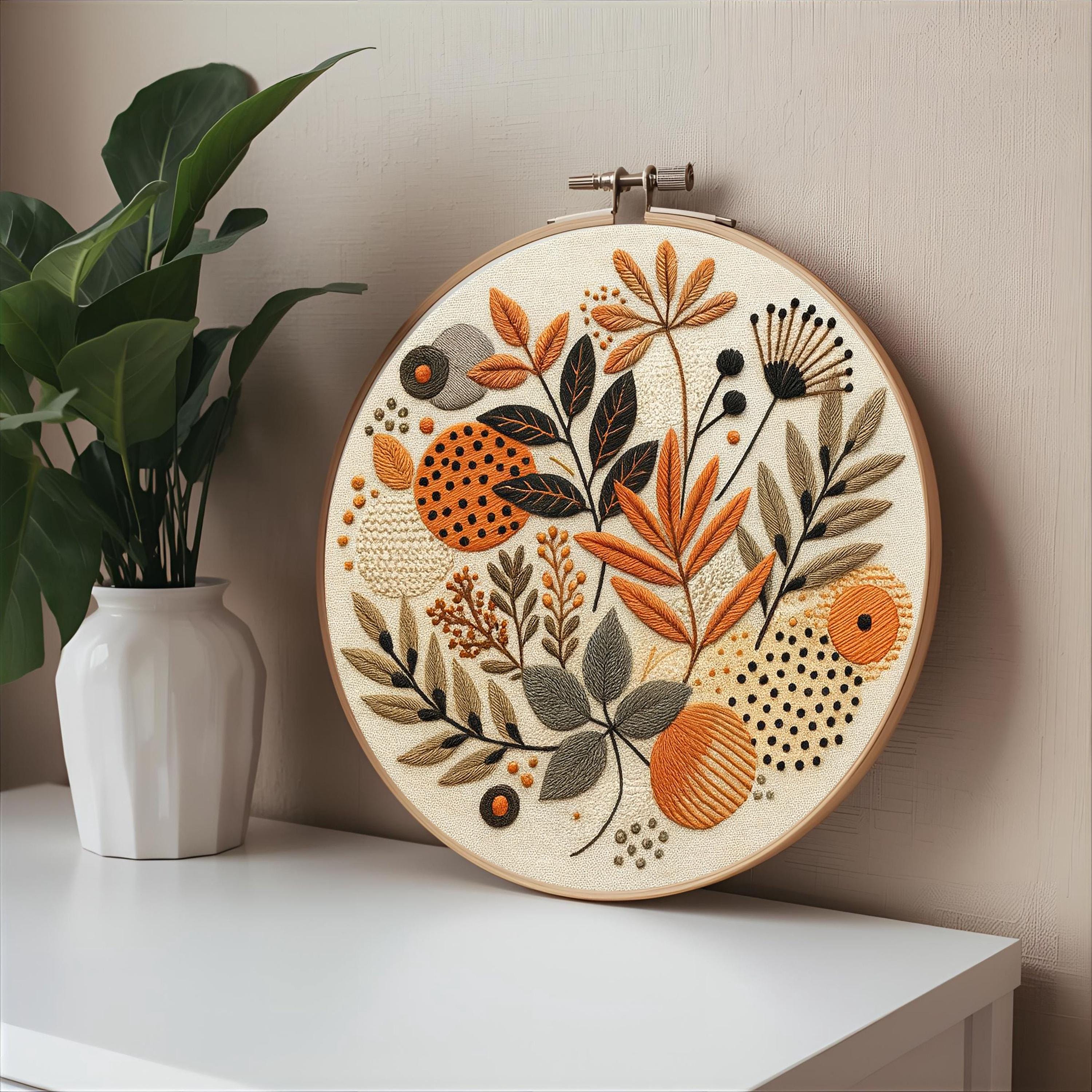 Boho Pastel Floral Embroidery Pattern | Delicate Flower Hoop Art | Soft ...