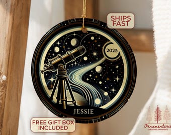 Personalized Star Lover Ornament - Space Christmas Ornament for Boy Space Ornament, Planets Galaxy Ornament,Children Keepsake Bauble for Kid