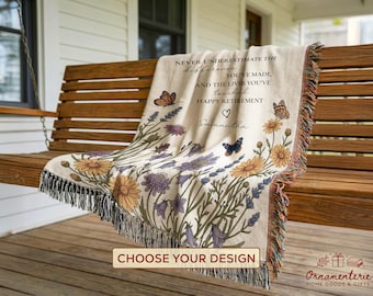 Customizable Retirement Blanket Custom Gift For Women Retired Nurse Teacher Doctor Personalizable Employee Goodbye Coworker Farewell Present