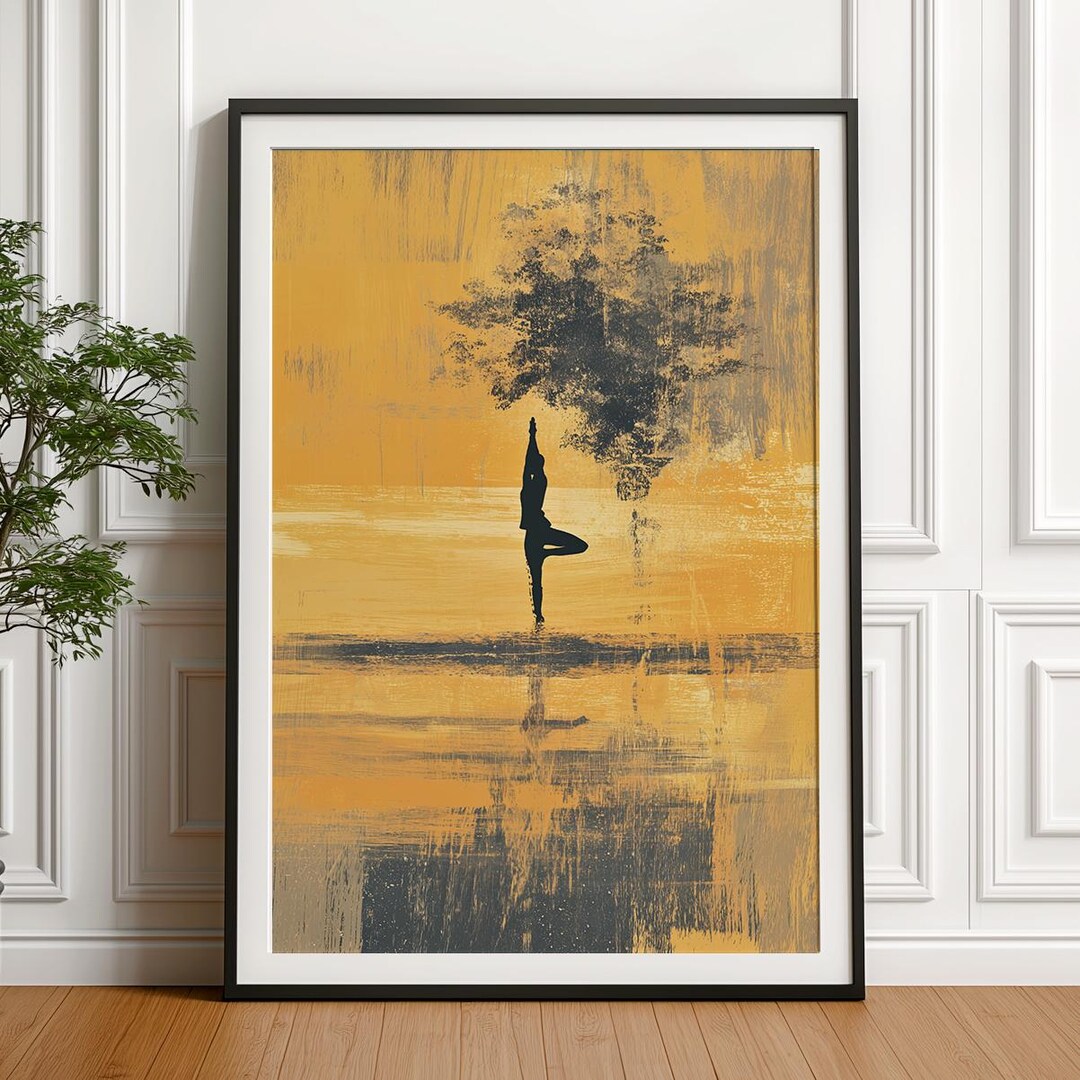Yoga Tree Pose Art Print, Zen Meditation Poster, Mindfulness Gift ...