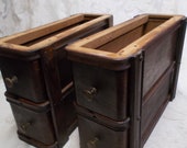 4 Antique Singer Treadle Sewing Machine Oak Drawers with Frames-Brass Pulls